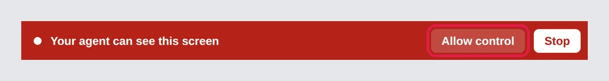 The red bar while your agent can only see. Allow control lets it act.