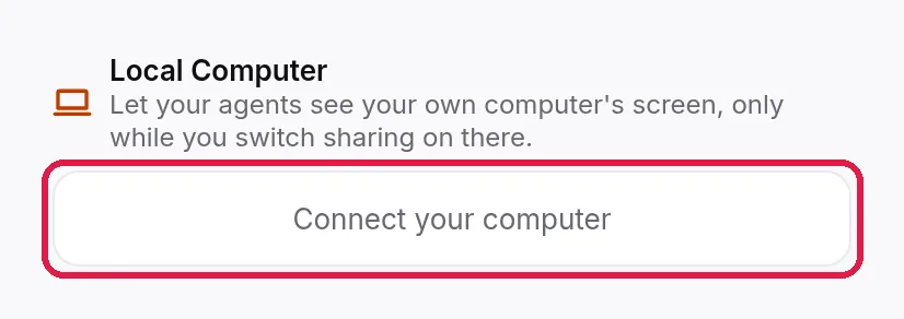 Step 2: in Live, under Local Computer, press Connect your computer.