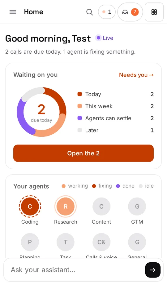 Home on a phone-sized screen.