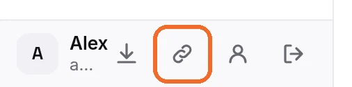 The link icon at the bottom left opens Connected accounts.
